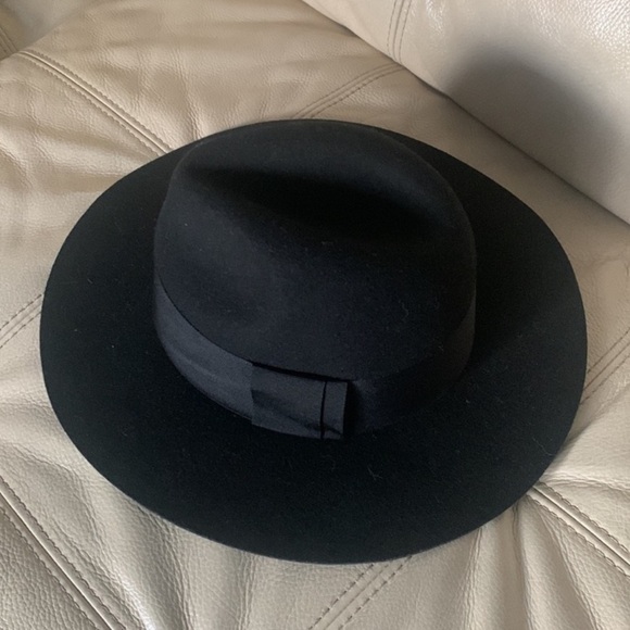 H & M fedora Felted Wool Hat black small bohemian‎ classic festive - Picture 8 of 12